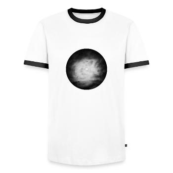 Pleine lune dans les nuages - T-shirt contrasté Homme - blanc/noir - Devant - AI Model Female 172 light (172cm) & AI Model Male 178 dark (178cm)
