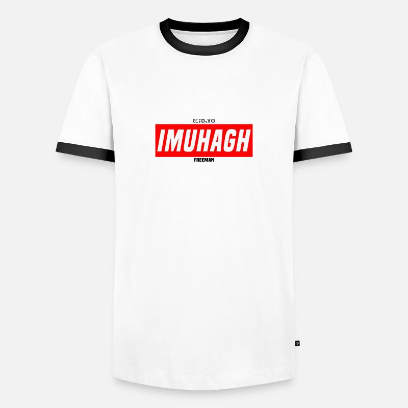 IMUHAGH - Männer Kontrast-T-Shirt - Weiß/Schwarz