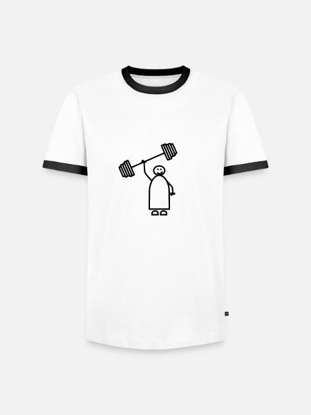 Hombre fuerte, Mujer fuerte, Chico fuerte, Chica fuerte - Camiseta contraste hombre - blanca/negro