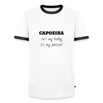 Capoeira / Capoeirista / Dojo / Martial Art - Männer Kontrast-T-Shirt - Weiß/Schwarz - Vorne - AI Model Female 172 light (172cm) & AI Model Male 178 dark (178cm)