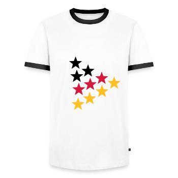 Germany - Männer Kontrast-T-Shirt - Weiß/Schwarz - Vorne - AI Model Female 172 light (172cm) & AI Model Male 178 dark (178cm)
