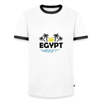 Egypte - T-shirt contrasté Homme - blanc/noir - Devant - AI Model Female 172 light (172cm) & AI Model Male 178 dark (178cm)