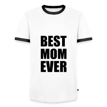 Best mom ever - Men's Ringer Shirt - white/black - Front - AI Model Female 172 light (172cm) & AI Model Male 178 dark (178cm)