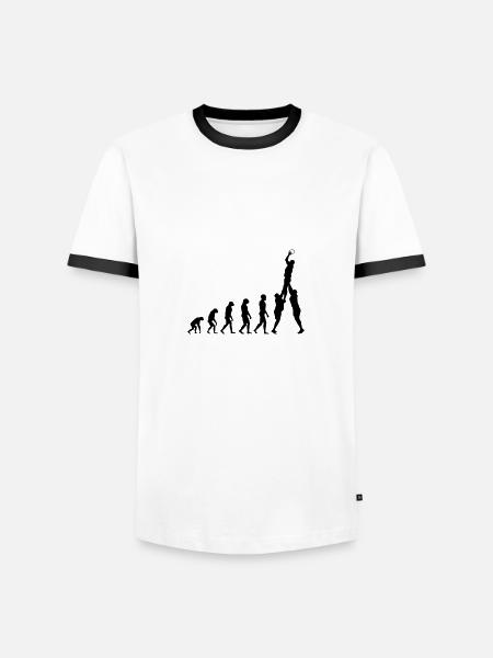 Evolution Rugby - Line-Out - Men's Ringer Shirt - white/black