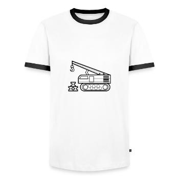 Kran zum ausmalen Kranfahrer Geschenk - Männer Kontrast-T-Shirt - Weiß/Schwarz - Vorne - AI Model Female 172 light (172cm) & AI Model Male 178 dark (178cm)