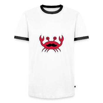 krabe mit mustache - Männer Kontrast-T-Shirt - Weiß/Schwarz - Vorne - AI Model Female 172 light (172cm) & AI Model Male 178 dark (178cm)