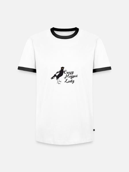 Dame oiseau fou pie - T-shirt contrasté Homme - blanc/noir