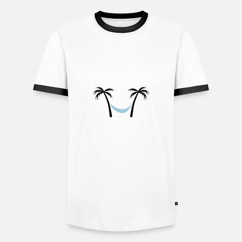 palm hammock 2 - Men's Ringer Shirt - white/black