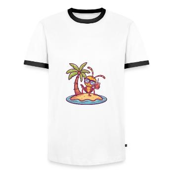 Vacances d’été de fourmi - T-shirt contrasté Homme - blanc/noir - Devant - AI Model Female 172 light (172cm) & AI Model Male 178 dark (178cm)