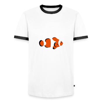 Clownsfisch Vektor - Männer Kontrast-T-Shirt - Weiß/Schwarz - Vorne - AI Model Female 172 light (172cm) & AI Model Male 178 dark (178cm)