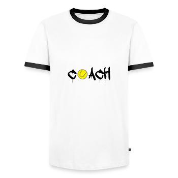 entraîneur de tennis - T-shirt contrasté Homme - blanc/noir - Devant - AI Model Female 172 light (172cm) & AI Model Male 178 dark (178cm)
