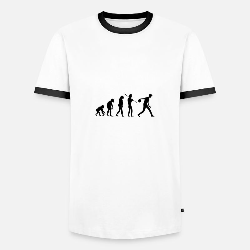 bowling evolution - Männer Kontrast-T-Shirt - Weiß/Schwarz