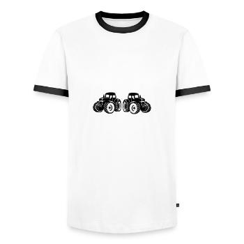 traktoren - Männer Kontrast-T-Shirt - Weiß/Schwarz - Vorne - AI Model Female 172 light (172cm) & AI Model Male 178 dark (178cm)
