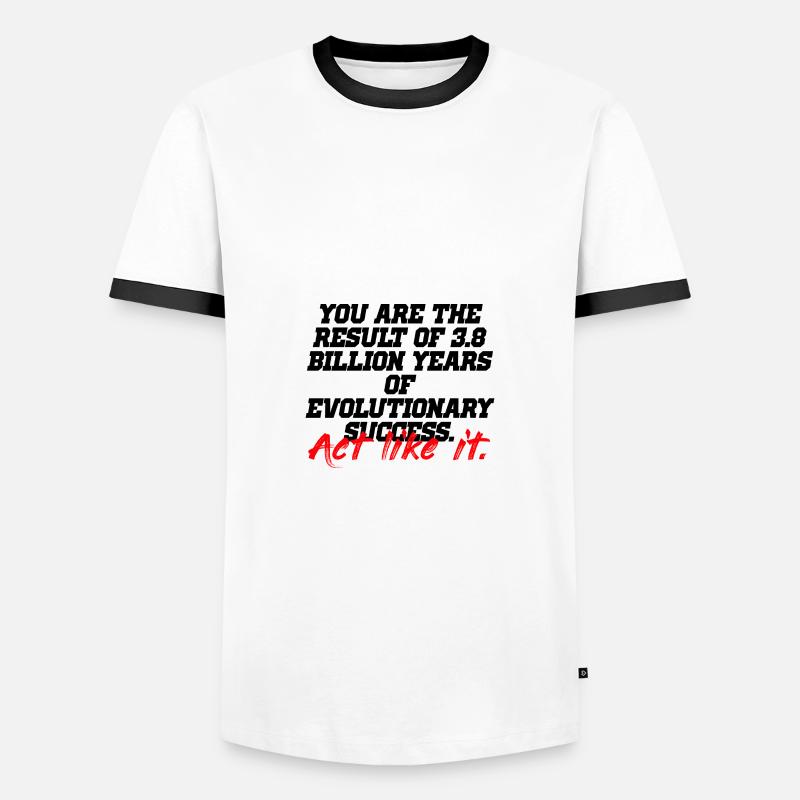 agir comme une évolution - T-shirt contrasté Homme - blanc/noir