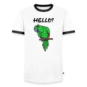 Papagei Spruch Vogel Zootiere Vogelliebhaber - Männer Kontrast-T-Shirt - Weiß/Schwarz - Vorne - AI Model Female 172 light (172cm) & AI Model Male 178 dark (178cm)