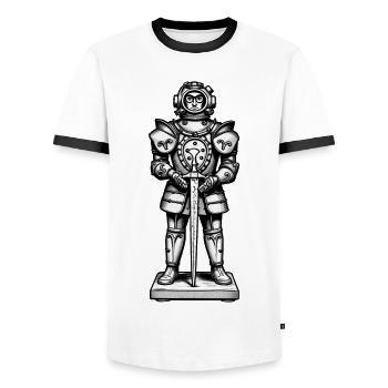 KNIGHT DIVER MAN - black & white - T-shirt contrasté Homme - blanc/noir - Devant - AI Model Female 172 light (172cm) & AI Model Male 178 dark (178cm)