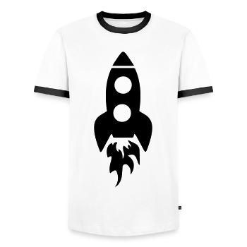 Symbole de fusée - T-shirt contrasté Homme - blanc/noir - Devant - AI Model Female 172 light (172cm) & AI Model Male 178 dark (178cm)