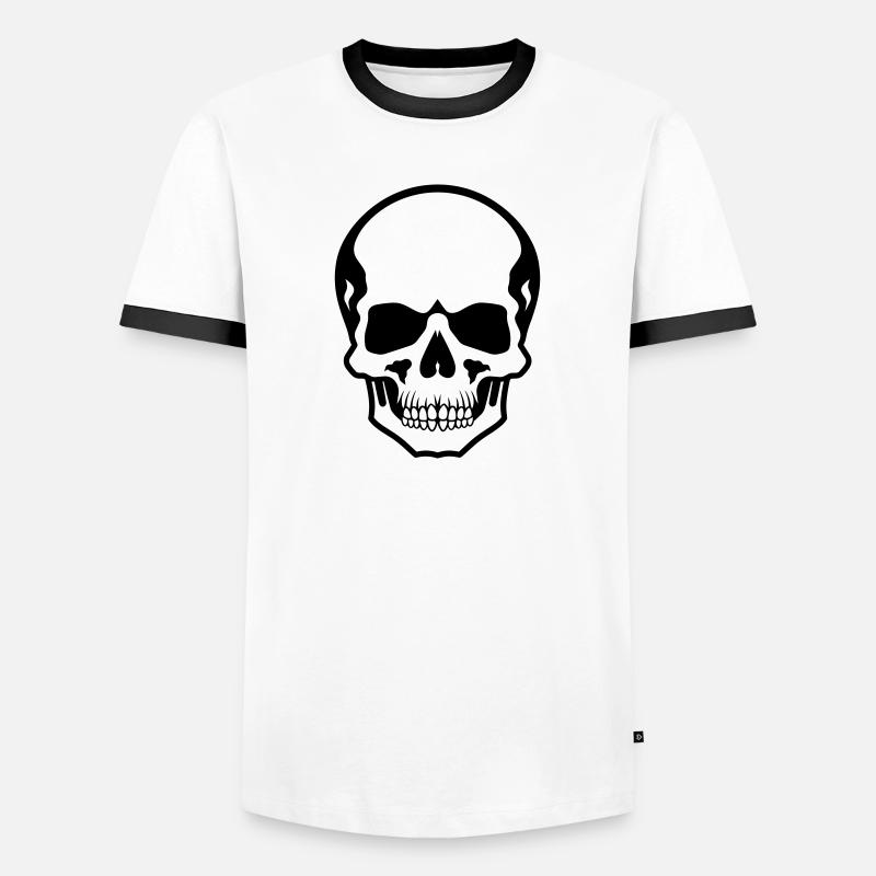 Skull - Men's Ringer Shirt - white/black