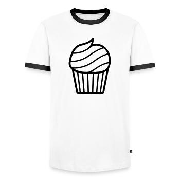 Muffin - Männer Kontrast-T-Shirt - Weiß/Schwarz - Vorne - AI Model Female 172 light (172cm) & AI Model Male 178 dark (178cm)