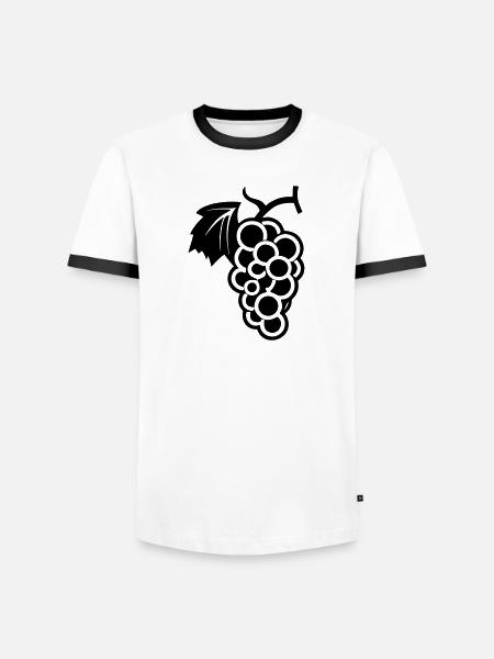 Weintraube - Männer Kontrast-T-Shirt - Weiß/Schwarz