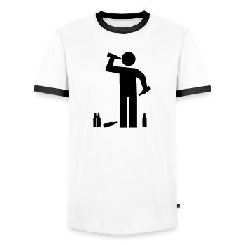 Drunk Man - Betrunkener Mann - Männer Kontrast-T-Shirt - Weiß/Schwarz - Vorne - AI Model Female 172 light (172cm) & AI Model Male 178 dark (178cm)