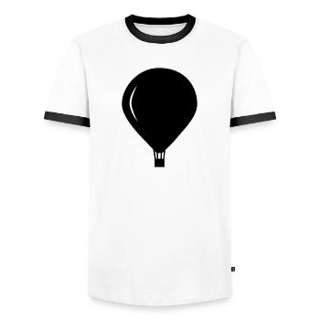 hot-air balloon - Men's Ringer Shirt - white/black - Front - AI Model Female 172 light (172cm) & AI Model Male 178 dark (178cm)