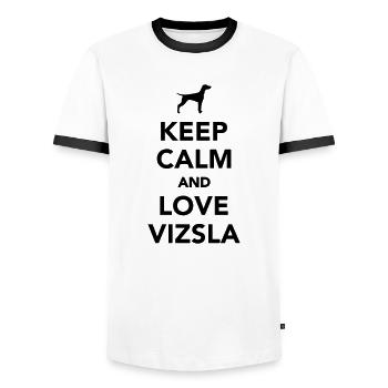 Vizsla - T-shirt contrasté Homme - blanc/noir - Devant - AI Model Female 172 light (172cm) & AI Model Male 178 dark (178cm)