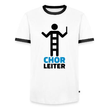 Choir - Men's Ringer Shirt - white/black - Front - AI Model Female 172 light (172cm) & AI Model Male 178 dark (178cm)