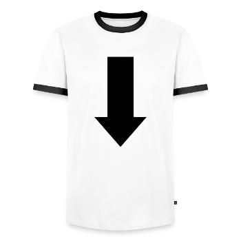 flèche - T-shirt contrasté Homme - blanc/noir - Devant - AI Model Female 172 light (172cm) & AI Model Male 178 dark (178cm)