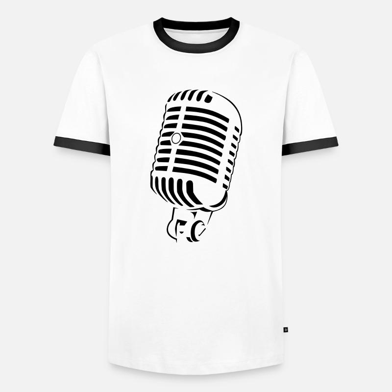 Retro Micro - Men's Ringer Shirt - white/black