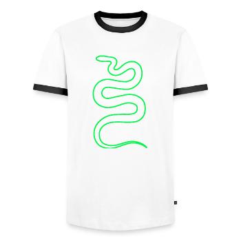 serpent - T-shirt contrasté Homme - blanc/noir - Devant - AI Model Female 172 light (172cm) & AI Model Male 178 dark (178cm)