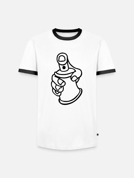 tag paint bomb vintage boom hiphop graf fun - Herre kontrast-T-shirt - hvid/sort