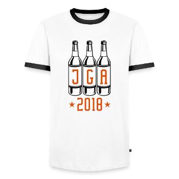 jga 2018 bier - Männer Kontrast-T-Shirt - Weiß/Schwarz - Vorne - AI Model Female 172 light (172cm) & AI Model Male 178 dark (178cm)