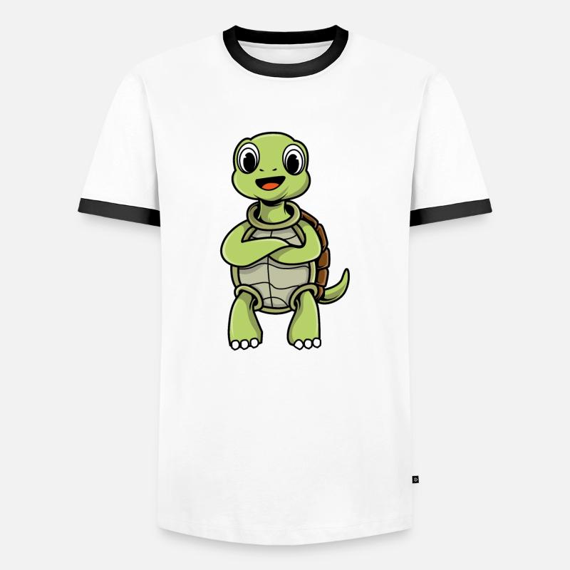 turtle - Men's Ringer Shirt - white/black