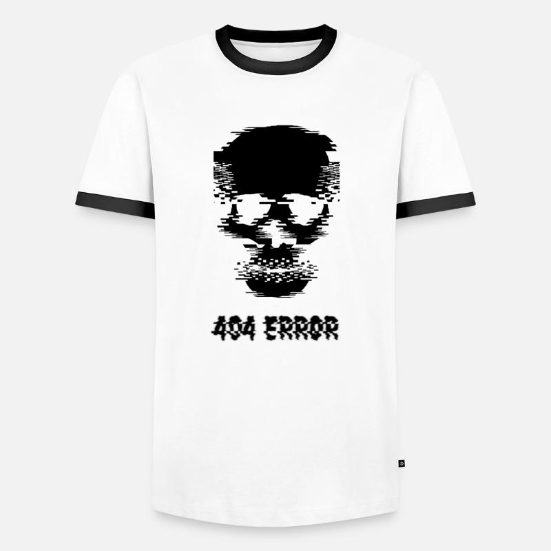 404 Error Skullhead Design - Männer Kontrast-T-Shirt - Weiß/Schwarz