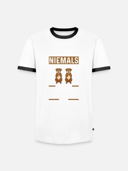 Hund Boxer - Männer Kontrast-T-Shirt - Weiß/Schwarz