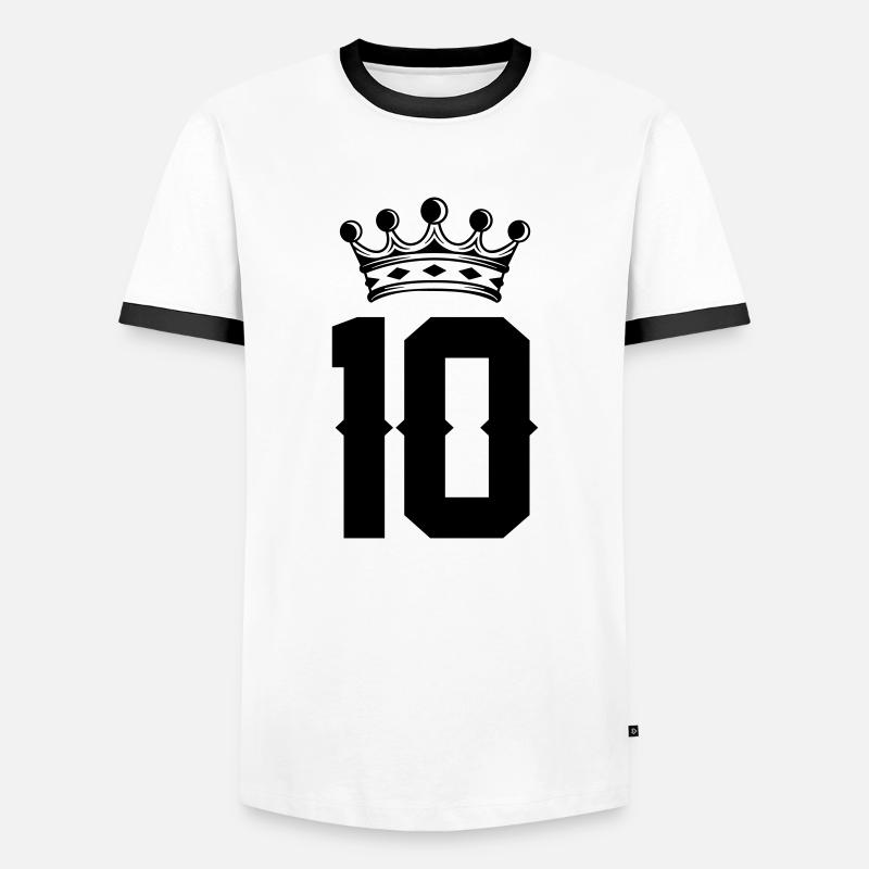 10 krone - Männer Kontrast-T-Shirt - Weiß/Schwarz
