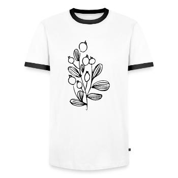 Flower Flower Plant - T-shirt contrasté Homme - blanc/noir - Devant - AI Model Female 172 light (172cm) & AI Model Male 178 dark (178cm)