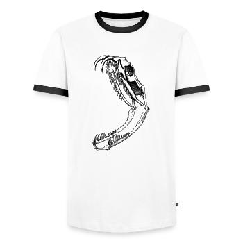Schlangen Schädel - Männer Kontrast-T-Shirt - Weiß/Schwarz - Vorne - AI Model Female 172 light (172cm) & AI Model Male 178 dark (178cm)