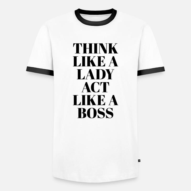 Think like a Lady - Men's Ringer Shirt - white/black