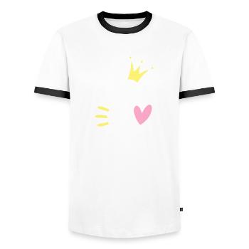 Letter S Initial Letter Crown - Men's Ringer Shirt - white/black - Front - AI Model Female 172 light (172cm) & AI Model Male 178 dark (178cm)