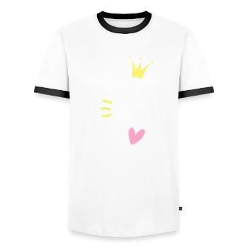 Letter N Initial Letter Crown - Men's Ringer Shirt - white/black - Front - AI Model Female 172 light (172cm) & AI Model Male 178 dark (178cm)