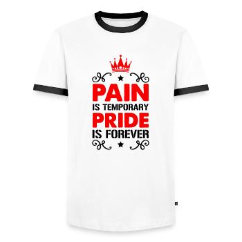 Fierté de la douleur - T-shirt contrasté Homme - blanc/noir - Devant - AI Model Female 172 light (172cm) & AI Model Male 178 dark (178cm)