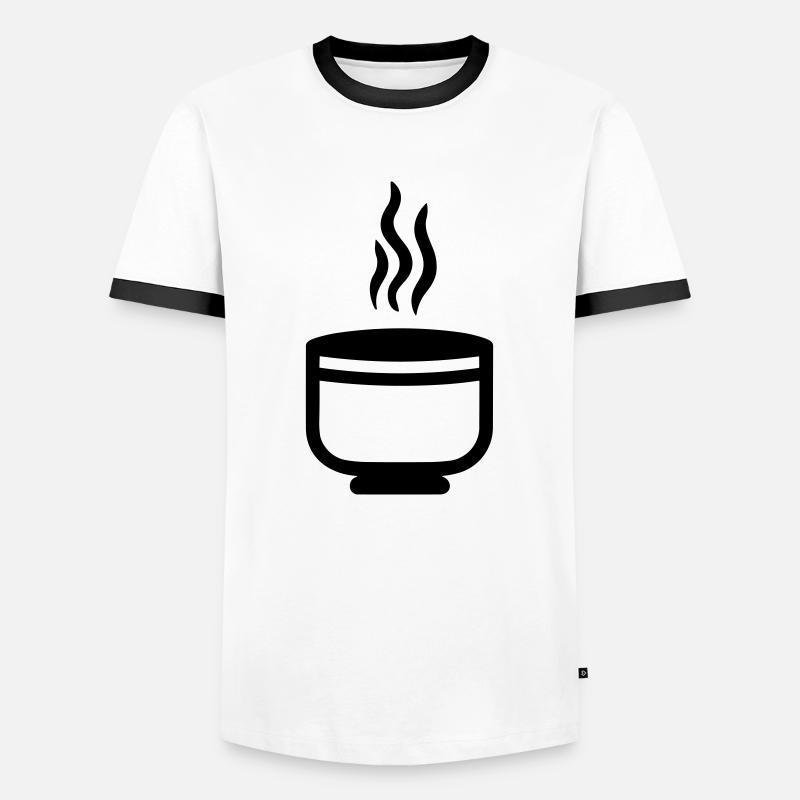 Tasse Kaffee - Männer Kontrast-T-Shirt - Weiß/Schwarz