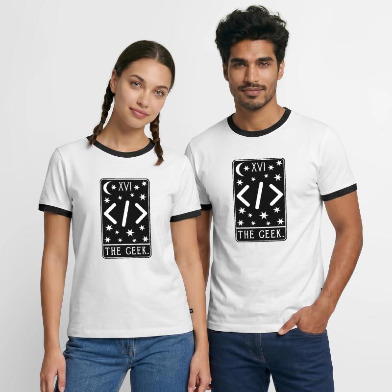 Carte de Tarot Programmeur - Code de développeur Coding Geek T-shirt contrasté Homme