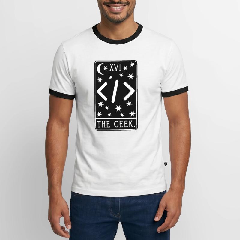 Carte de Tarot Programmeur - Code de développeur Coding Geek T-shirt contrasté Homme