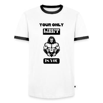 Your Only Limit Is You - Men's Ringer Shirt - white/black - Front - AI Model Female 172 light (172cm) & AI Model Male 178 dark (178cm)
