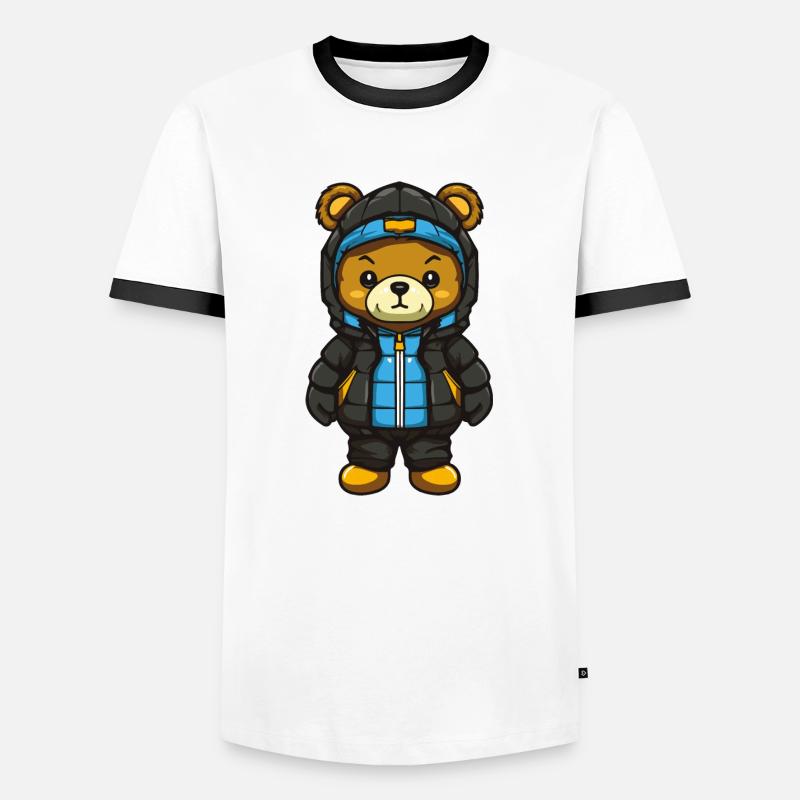 bär comic - Männer Kontrast-T-Shirt - Weiß/Schwarz