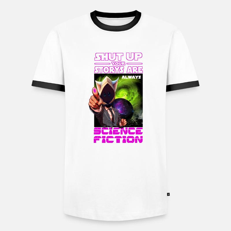 sci fi - Men's Ringer Shirt - white/black