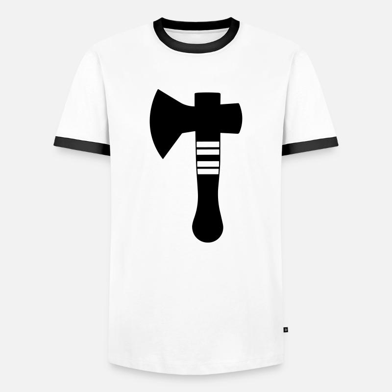 axe - Men's Ringer Shirt - white/black
